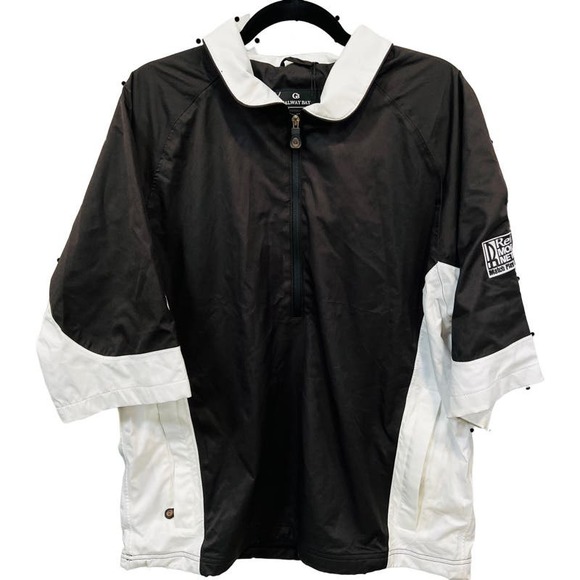 NWT Galway Bay Polartec Power Dry 1/2 Zip Golf Shirt Black White Size Medium - Picture 2 of 15